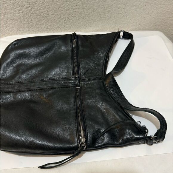 Margot hobo Genuine Black Leather shoulder bag - Picture 12 of 12